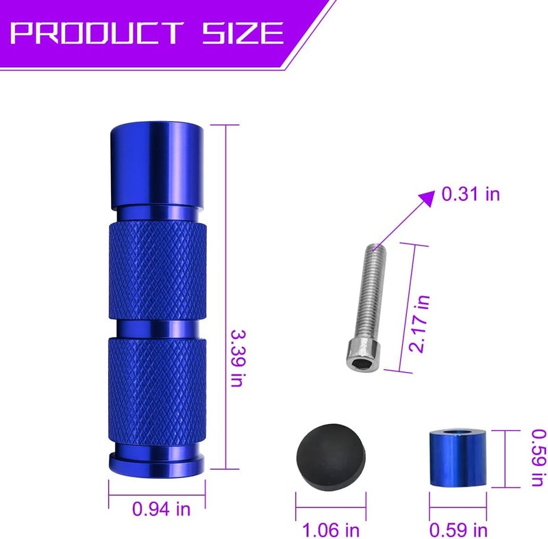 Sandfren 2PCS Motorcycle Foot Pegs, Aluminum M8 CNC Motorbikes Passenger Pedals Footrests, Motorbicycle Rearsets Footpeg Accessories, Universal for 8mm Install Hole Bicycle Dirt Bike (Blue) - Image 2